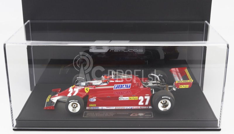 Gp-repliky Ferrari F1 126ck N 27 Winner Monaco Gp (s figúrkou pilota) 1981 G.villeneuve - Con Vetrina - S vitrínou 1:18 Red