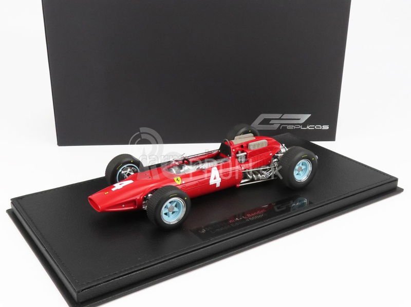 Gp-repliky Ferrari F1 158 Scuderia Ferrari N 4 Sezóna 1964 Lorenzo Bandini - Con Vetrina - S vitrínou 1:18 červená