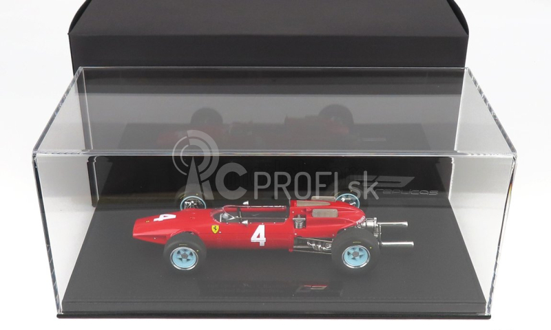 Gp-repliky Ferrari F1 158 Scuderia Ferrari N 4 Sezóna 1964 Lorenzo Bandini - Con Vetrina - S vitrínou 1:18 červená