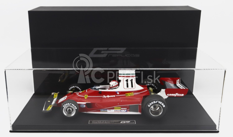 Gp-repliky Ferrari F1 312t Team Ferrari Sefac N 11 Winner Italy Monza Gp (s figúrkou pilota) 1975 Clay Regazzoni 1:12 Červená biela