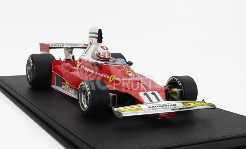 Gp-repliky Ferrari F1 312t Team Ferrari Sefac N 11 Winner Italy Monza Gp (s figúrkou pilota) 1975 Clay Regazzoni 1:12 Červená biela