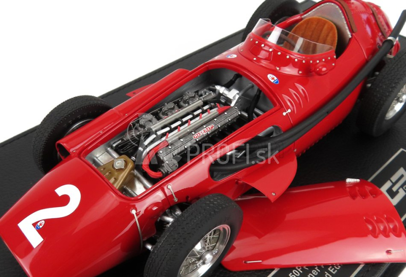 Gp-repliky Maserati F1 250f N 2 Winner French Gp Juan Manuel Fangio 1957 World Champion - Con Vetrina - With Showcase 1:18 Red