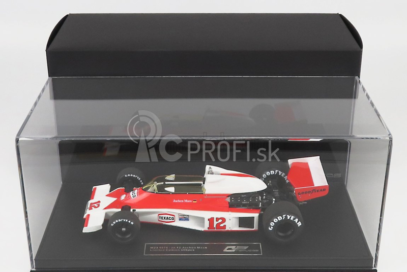 Gp-repliky Mclaren F1 M23 Ford Cosworth Marlboro Mclaren Team N 12 Sezóna 1976 Jochen Mass - Con Vetrina - S vitrínou 1:18 červená biela