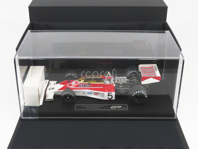 Gp-repliky Mclaren F1 M23 Ford Texaco N 5 Víťaz belgických pretekov Emerson Fittipaldi 1974 Majster sveta 1:18 Červená biela