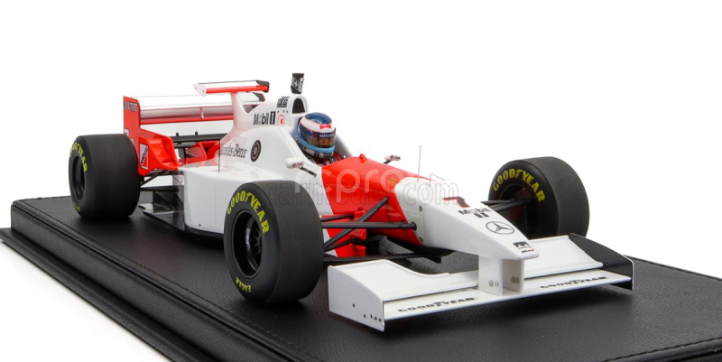 Gp-repliky Mclaren F1 Mp4/11 3.0l V10 Central Wing Marlboro Mercedes Team N 7 6th Monaco Gp 1996 S figúrkou pilota Mika Hakkinena - Con Vetrina - S vitrínou 1:18 Červená biela