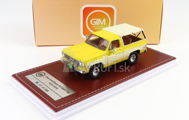 Great-iconic-models Chevrolet Blazer K5 1973 Open Top 1:43 žltá biela