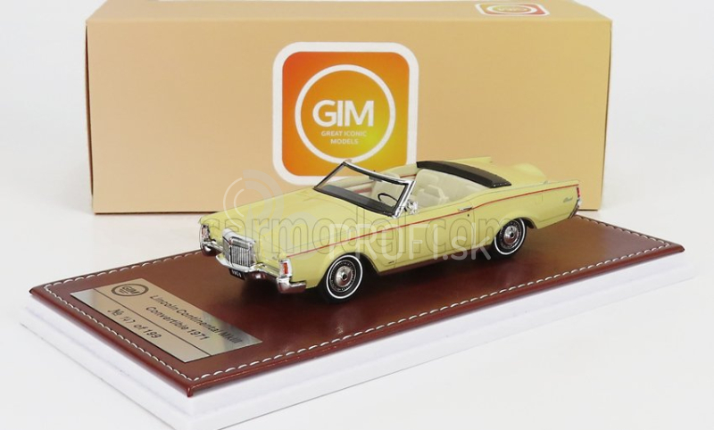 Great-iconic-models Lincoln Continental Mark Iii Cabrio 1971 1:43 Žltá