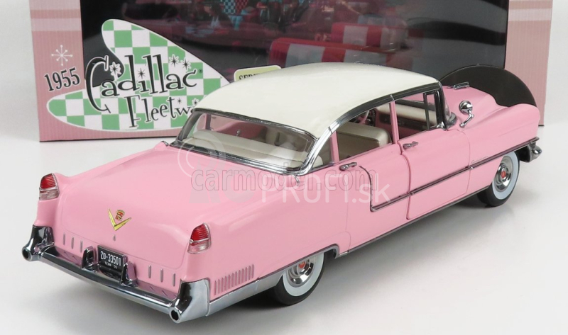 Greenlight Cadillac Fleetwood Series 60 1955 1:18 Ružová biela