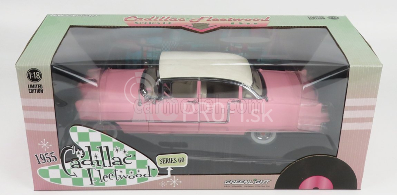 Greenlight Cadillac Fleetwood Series 60 1955 1:18 Ružová biela