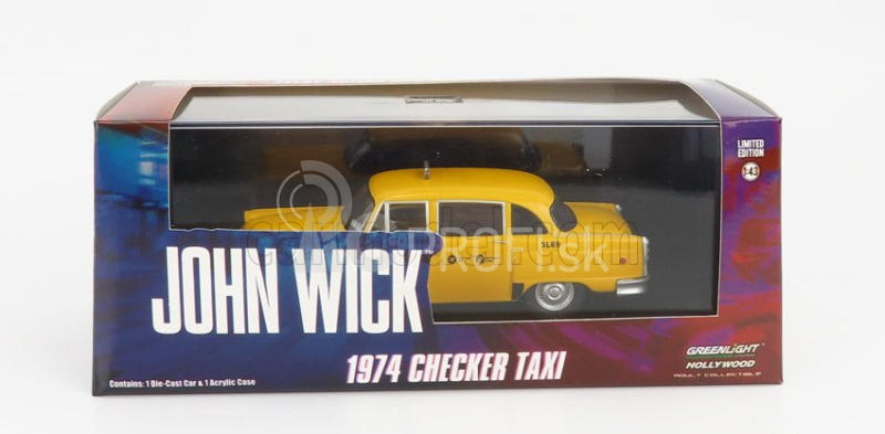 Greenlight Checker Marathon Taxi 1974 - John Wick Iii Parabellum Movie 1:43 Yellow