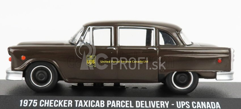 Greenlight Checker Taxi Cab Ups Kanada 1975 1:43 Brown