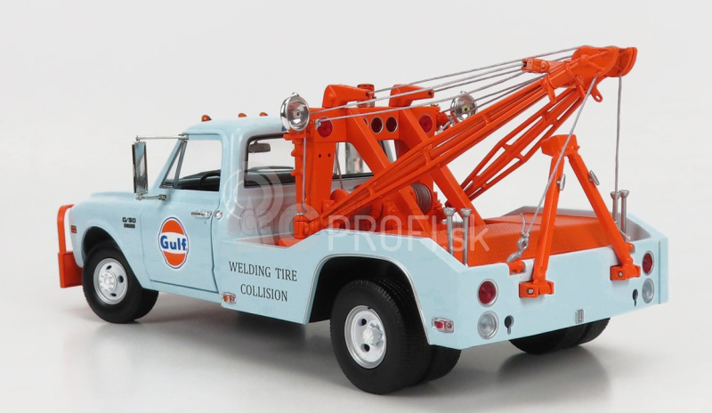 Greenlight Chevrolet C-30 Pick-up Gulf Carro Attrezzi - Wrecker Road Service 1969 1:18 svetlomodrá