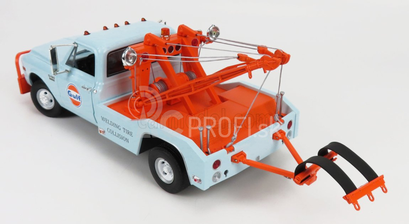 Greenlight Chevrolet C-30 Pick-up Gulf Carro Attrezzi - Wrecker Road Service 1969 1:18 svetlomodrá