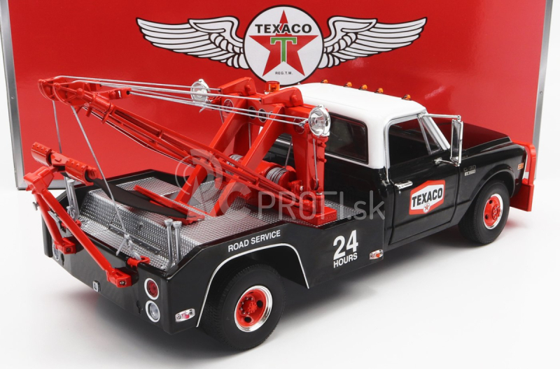 Greenlight Chevrolet C-30 Pick-up Texaco Carro Attrezzi - Wrecker Road Service 1970 1:18 čierna biela červená