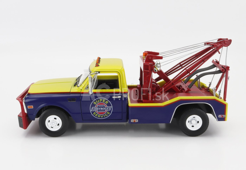 Greenlight Chevrolet C-30 Truck 1969 - Carro Attrezzi - Wrecker Road Chevrolet Super Service 1:18 Modro-žltá