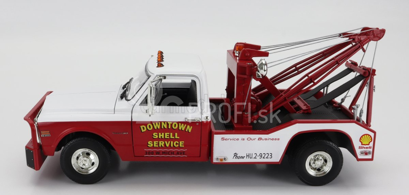 Greenlight Chevrolet C-30 Truck 1972 - Carro Attrezzi - Wrecker Road Service 1:18 červená biela