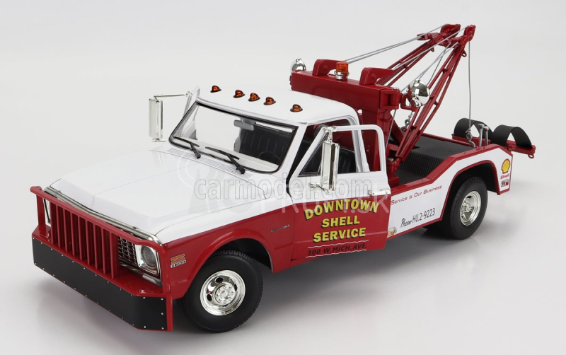 Greenlight Chevrolet C-30 Truck 1972 - Carro Attrezzi - Wrecker Road Service 1:18 červená biela