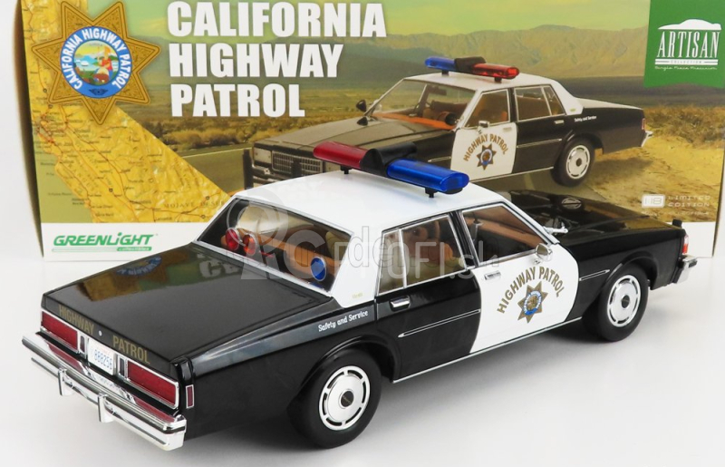 Greenlight Chevrolet Caprice Police California Highway Patrol 1989 1:18 čierna biela