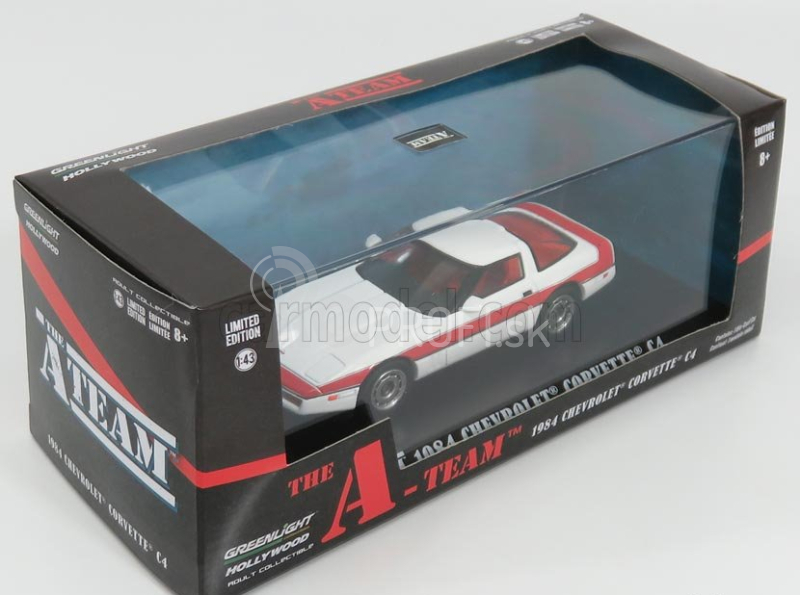 Greenlight Chevrolet Corvette C4 The A-team 1984 1:43 Biela červená