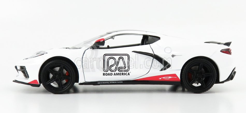 Greenlight Chevrolet Corvette C8 Official Pace Car Road America 2020 1:24 biely