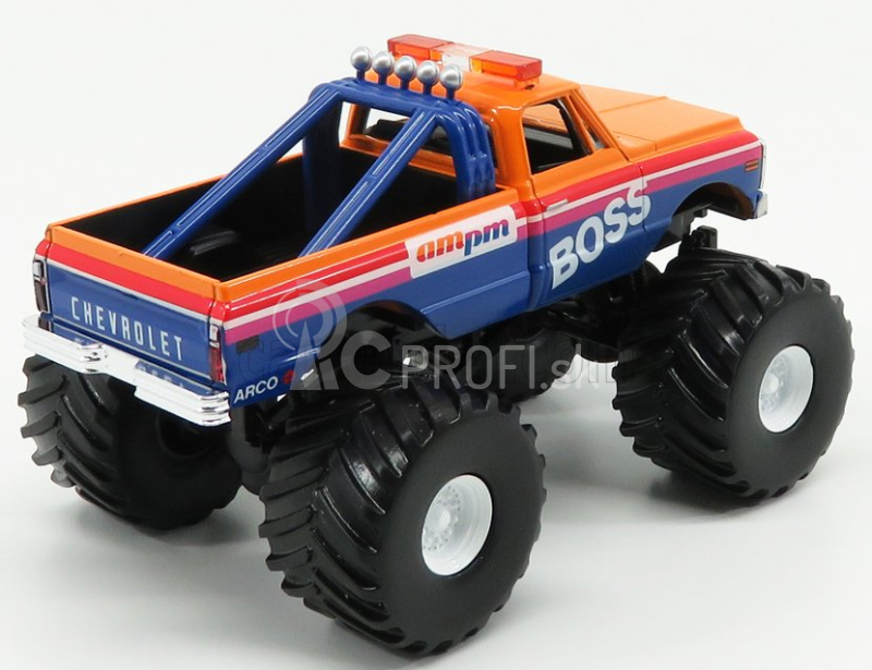 Greenlight Chevrolet K-10 Bigfoot Monster Truck Boss 1972 1:43 Oranžová modrá