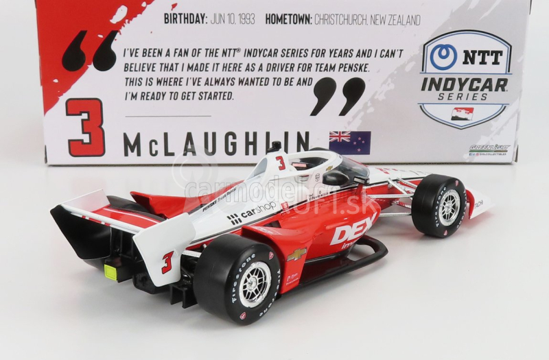 Greenlight Chevrolet Team Penske Dex Imaging N 3 Indianapolis Indy 500 Indycar Series 2021 S.mclaughlin 1:18 Červená Biela