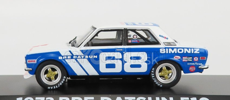 Greenlight Datsun 510 Bre N 68 Racing 1972 P.gregg 1:43 Biela Modrá