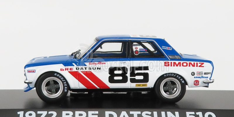 Greenlight Datsun 510 Bre N 85 Racing 1972 B.allison 1:43 Modrá Biela