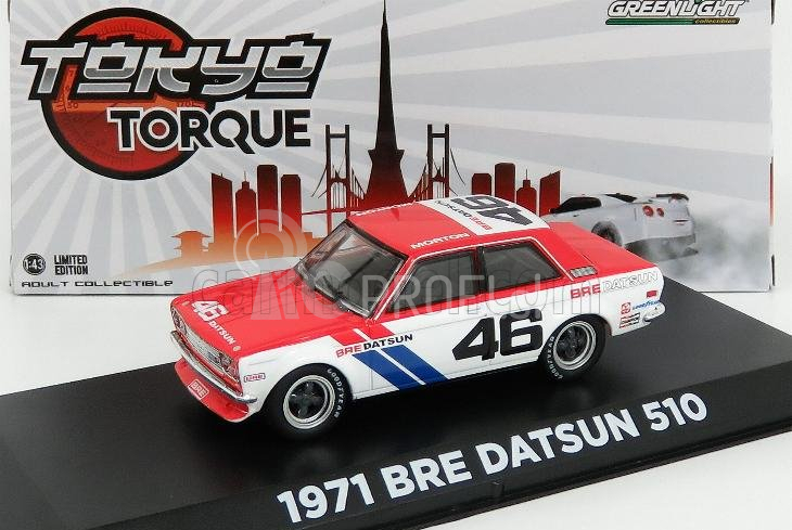 Greenlight Datsun 510 Brock Racing N 46 Tokyo Torque 1971 1:43 červená biela