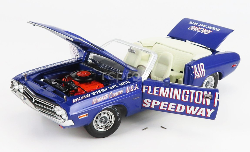 Greenlight Dodge Challenger Cabriolet Open Official Pace Car Flemington Fair Speedway 1971 1:18 Purple