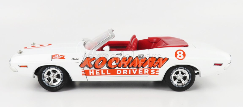 Greenlight Dodge Challenger Convertibile Kochman Hell Drivers 1970 1:18 Biela červená