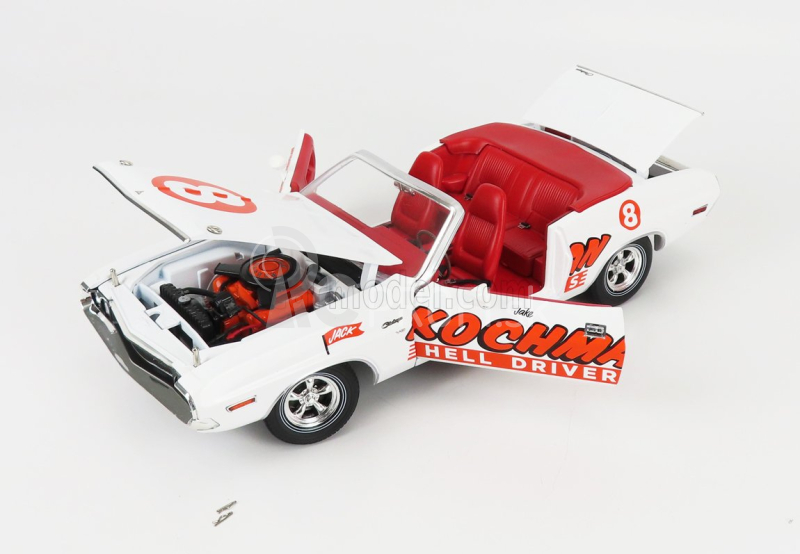 Greenlight Dodge Challenger Convertibile Kochman Hell Drivers 1970 1:18 Biela červená