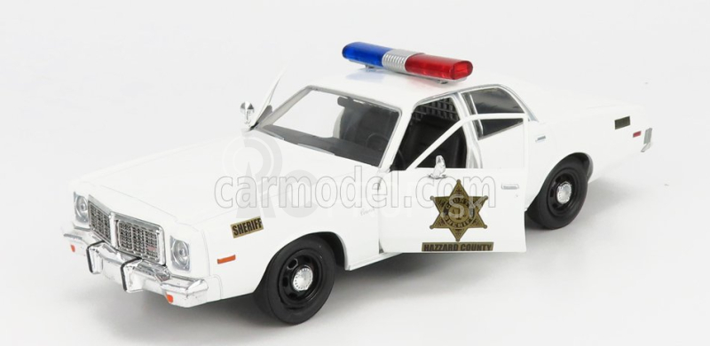 Greenlight Dodge Coronet 1975 - Hazzard County Sheriff - policajné hliadkové auto 1:24 biela