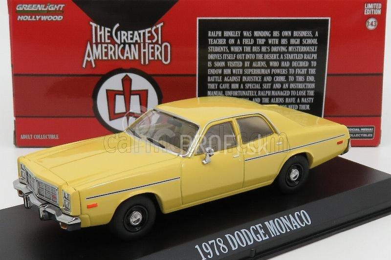 Greenlight Dodge Monaco 1978 - Najväčší americký hrdina 1:43 žltá