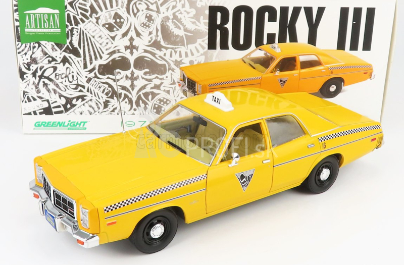 Greenlight Dodge Monaco Taxi City Cab Co 1978 - Rocky Iii Movie 1:18 Žltá