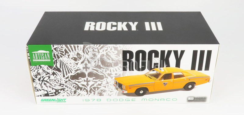 Greenlight Dodge Monaco Taxi City Cab Co 1978 - Rocky Iii Movie 1:18 Žltá