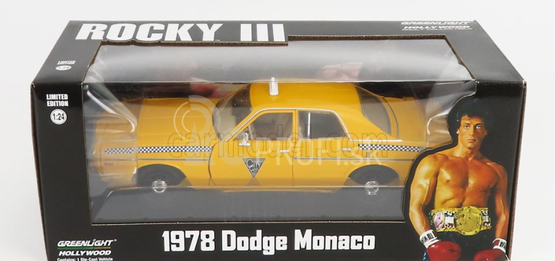 Greenlight Dodge Monaco Taxi City Cab Co 1978 - Rocky Iii Movie 1:24 Žltá