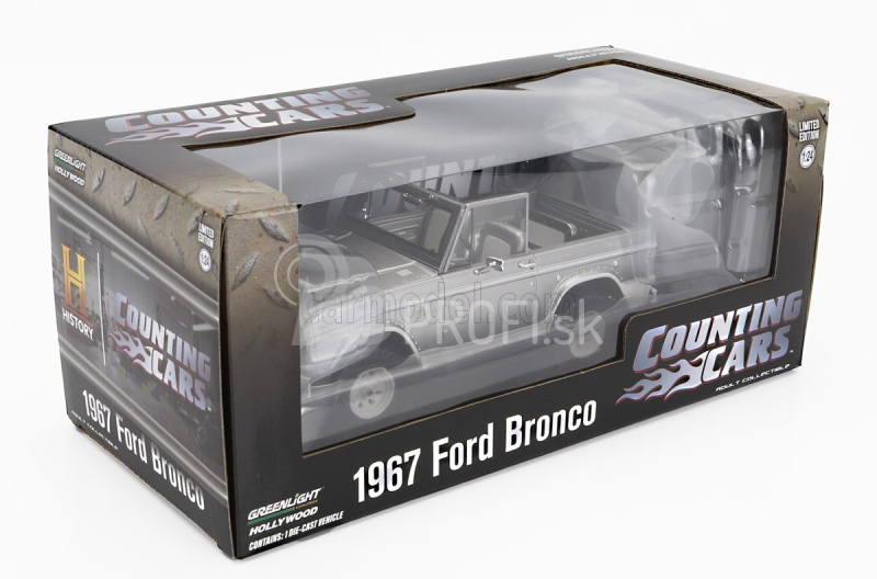 Greenlight Ford usa Bronco 1967 - Počítanie áut 1:24 strieborná