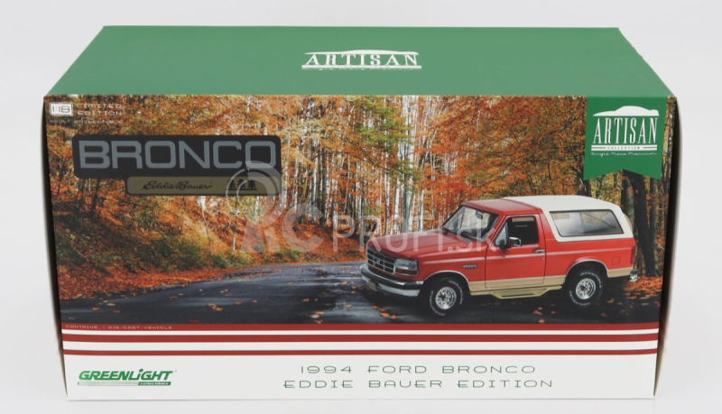 Greenlight Ford usa Bronco 1994 - Eddie Bauer Edition 1:18 červená zlatá biela