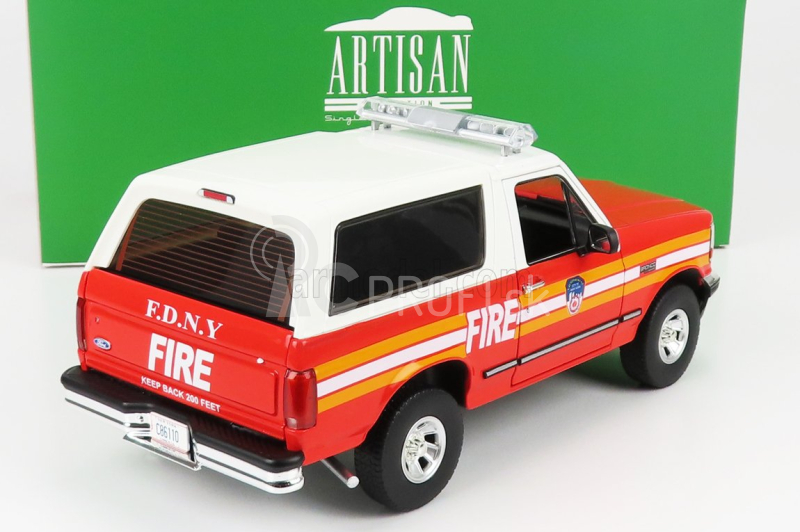 Greenlight Ford usa Bronco Fdny New York Fire Engine 1996 1:18 červená biela