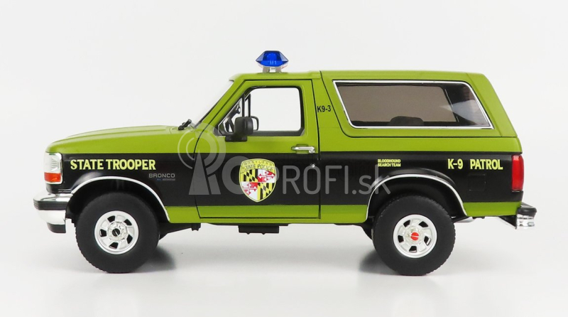 Greenlight Ford usa Bronco Maryland State Police 1996 1:18 zelená čierna