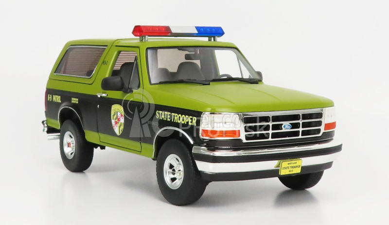 Greenlight Ford usa Bronco Maryland State Police 1996 1:18 zelená čierna