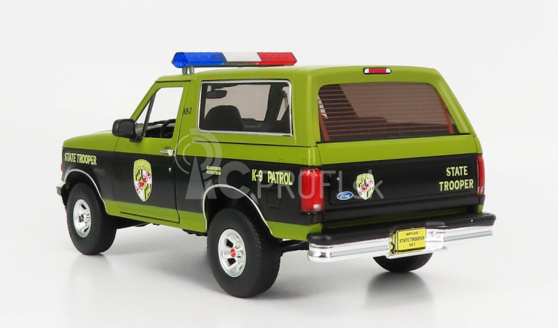 Greenlight Ford usa Bronco Maryland State Police 1996 1:18 zelená čierna