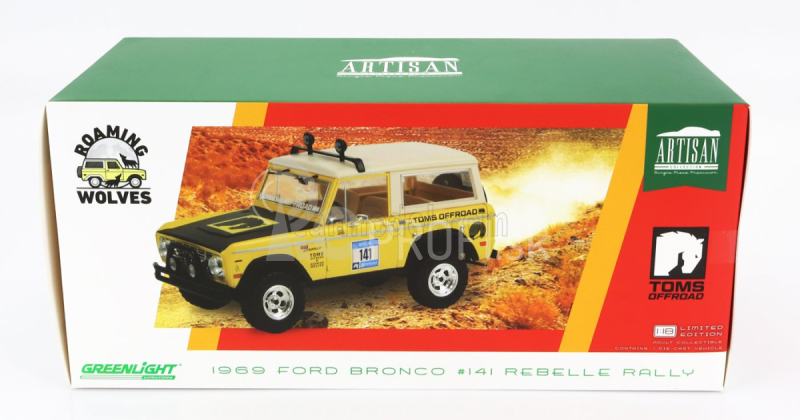 Greenlight Ford usa Bronco N 141 Rally Rebelle 1969 1:18 žltá čierna biela