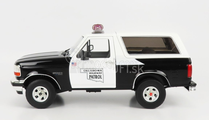 Greenlight Ford usa Bronco Oklahoma Highway Patrol Police 1996 1:18 čierna biela