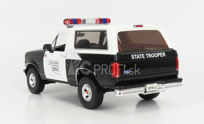 Greenlight Ford usa Bronco Oklahoma Highway Patrol Police 1996 1:18 čierna biela