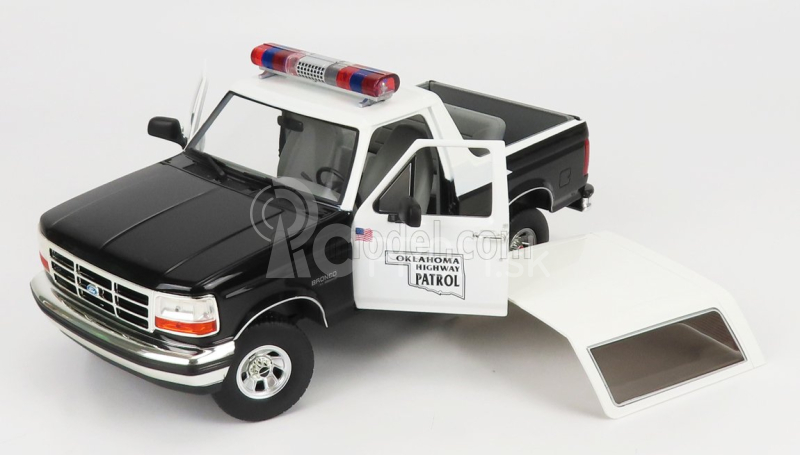 Greenlight Ford usa Bronco Oklahoma Highway Patrol Police 1996 1:18 čierna biela