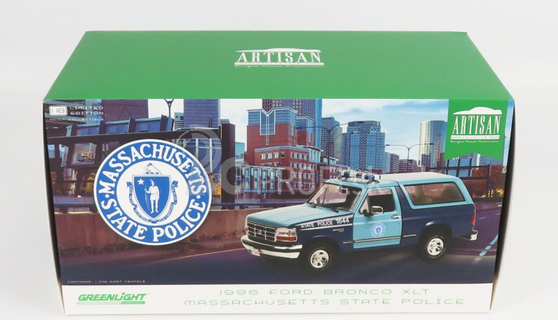 Greenlight Ford usa Bronco Xlt Massachusetts State Police 1996 1:18 2 Tones Blue