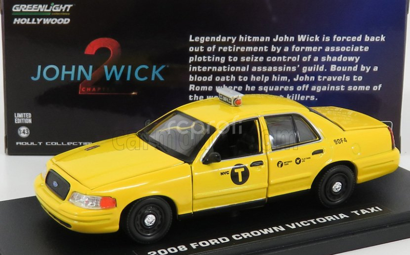 Greenlight Ford usa Crown Victoria Nyc Taxi 2011 - John Wick Ii 1:43 Žltá