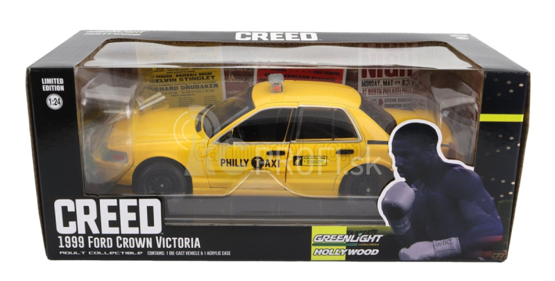 Greenlight Ford usa Crown Victoria Philly Taxi 2015 - Creed 1:24 Žltá